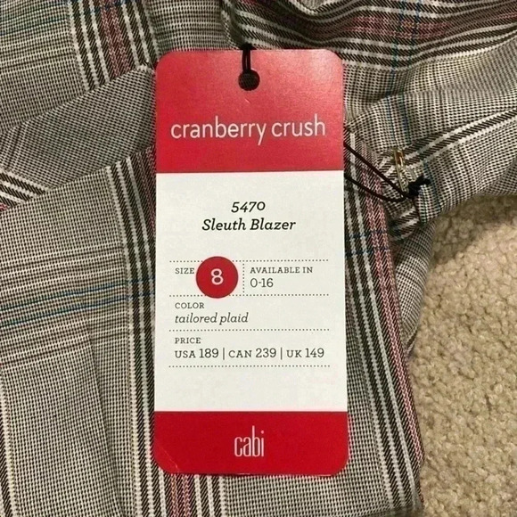 New with tags Cabi cranberry crush sleuth blazer - Picture 5 of 6